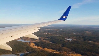 SAS Scandinavian Airlines SK2169 737700 StockholmGothenburg Safety Takeoff amp Crosswind Landing [upl. by Chauncey]