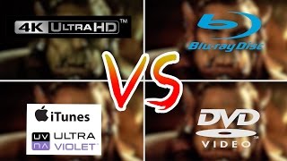 4K VS 1080p BluRay VS DVD VS iTunesUltraViolet  Review Comparison [upl. by Ialocin]