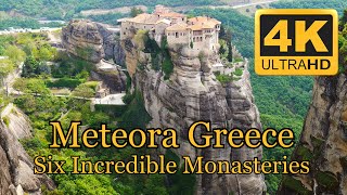 Meteora Greece Six Incredible Monasteries 70 min in 4K [upl. by Tegirb]