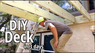 How to Build a deck DIY Style in 3 days Step by step Beginners guide [upl. by Etnaik]