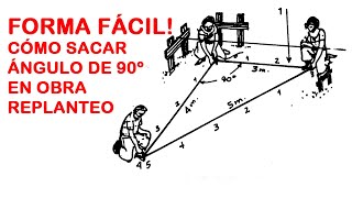 obtener FACIL ángulo recto en obra replanteo [upl. by Corell]