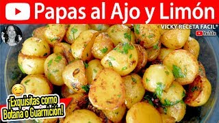 PAPAS AL AJO Y LIMON  VickyRecetaFacil [upl. by Cassey]