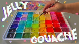 JELLY GOUACHE 🎨 unboxing  speedpaint [upl. by Voss]