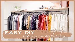 EASY DIY OPEN WARDROBE  HOW TO ON A BUDGET [upl. by Mclaughlin981]