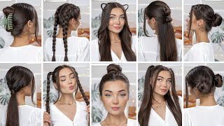 10 EASY HEATLESS BACK TO SCHOOL HAIRSTYLES [upl. by Htennek371]