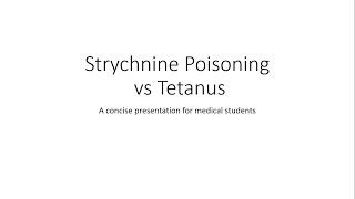 Strychnine Poisoning vs Tetanus  Toxicology [upl. by Gavrilla386]