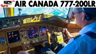 Piloting AIR CANADA Boeing 777200LR to Toronto  Cockpit Views [upl. by Enwad]