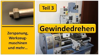 Gewindedrehen mit Bernardo Drehmaschine Profi 550LZ [upl. by Atinna]