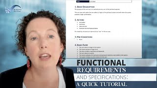 Functional Requirements and Specifications A Quick Tutorial [upl. by Rhyne]