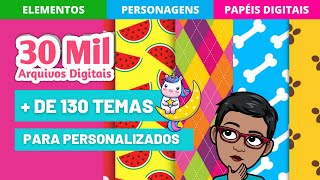 O Melhor Kit Digital para Papelaria Personalizada  Papel Digital  Elementos  Personagens [upl. by Paget394]