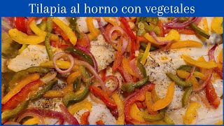 Tilapia al horno con vegetales [upl. by Ecargyram]