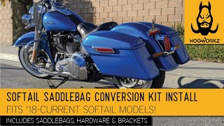 Softail Saddlebag Conversion Kit Installation from HOGWORKZ® 18Current [upl. by Alon549]