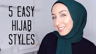 QUICK AND EASY HIJAB STYLES  Cotton Jersey amp Chiffon Tutorial [upl. by Hayimas218]