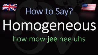 How to Pronounce Homogeneous CORRECTLY Meaning amp Pronunciation [upl. by Aldric]