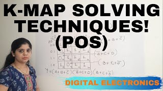 Example Solve a Product of Sum POS expression using KMAP 3 amp 4 variable [upl. by Pfeifer]