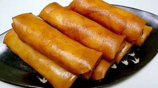 How to make Spring Roll  Pizza Egg Roll 春巻 [upl. by Clite264]