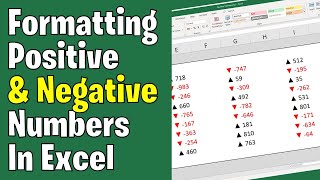 Formatting Positive amp Negative Numbers In Excel [upl. by Elleinnod]