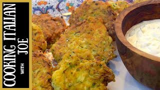 Fried Zucchini Fritters  Cooking Italian with Joe [upl. by Lorelie151]