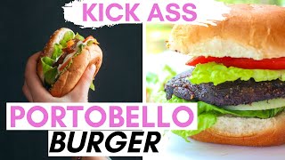 PORTOBELLO MUSHROOM BURGER  Healthy veggie burger  How to cook mushrooms [upl. by Iraam841]