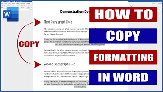 How to Copy Formatting in Word  Microsoft Word Tutorials [upl. by Sucramel539]