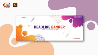 Simple Banner Design  Adobe Illustrator Tutorials [upl. by Alane]