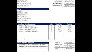 How to Create an Invoice Template in Excel [upl. by Celestyna354]