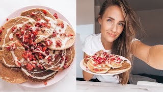 3 Ingredient Healthy Vegan Pancakes Tutorial [upl. by Ilak]