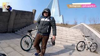 Cycling to the tallest skyscraper in North Korea [upl. by Aronel]