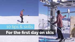 How to Ski  10 Beginner Skills for the First Day Skiing [upl. by Bronk734]