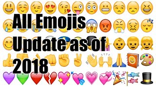 All Emojis UPDATED 2018 Edition [upl. by Ecirb368]