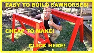 How to Build Sawhorses Easy Sturdy and Cheap PERFECT [upl. by Dwain]