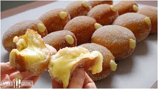 Melt In Your Mouth Vanilla Custard Cream Donuts Recipe [upl. by Tito]