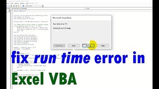 how to fix run time error in excel VBA [upl. by Bryon]