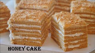 Russian Honey Cake Recipe  30 Minute Honey Cake Medovik [upl. by Washburn46]