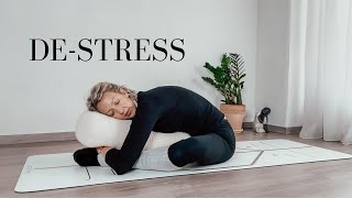 RESTORATIVE YOGA WITH BOLSTER  restorative yoga 20 minutes [upl. by Nneb890]