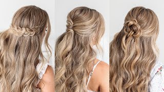 3 FALL HALF UPDOS 🍂 EASY HAIRSTYLES  Missy Sue [upl. by Ardnuhs]