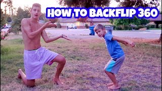 BACKFLIP 360 TUTORIAL learn how to do and improve [upl. by Herrah71]