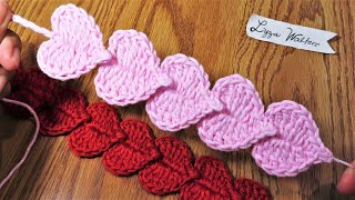 Crochet Chain of Hearts  Scrap Yarns Project Idea [upl. by Mel279]