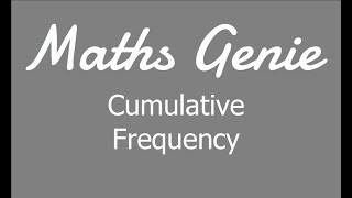 Cumulative Frequency [upl. by Hacker]