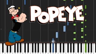 Popeye the Sailor Man  Theme Song Synthesia Tutorial [upl. by Gwenora510]