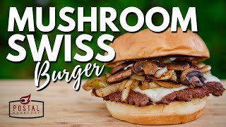 Mushroom Swiss Burger Recipe  Easy Homemade Mushroom Smashburger [upl. by Fonsie619]