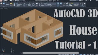 AutoCAD 3D House Modeling Tutorial  1 [upl. by Lledner394]