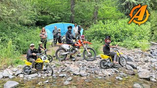 Riding Dirt Bikes To Secret Camping Site on the Creek [upl. by Kcirdderf]