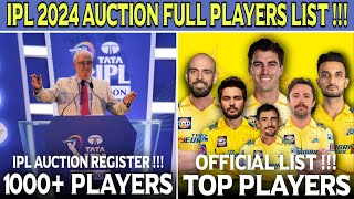 IPL 2024 Auction Official Registered Players List 🔥 CSK Latest Update [upl. by Asylla]