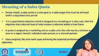 Lecture 32  Sales Quotas [upl. by Luben]