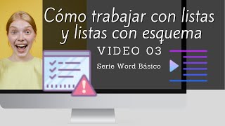 Word Básico 03 ✅ Cómo trabajar con listas y listas con esquema en Word 📋​ [upl. by Siocnarf956]