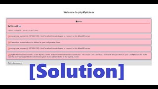 Xampp Server phpMyAdmin access denied Solution [upl. by Quiteri]