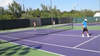 Paes practicing volleys with Llodra [upl. by Anetsirk]