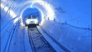 Elon Musk shows off highspeed tunnel beneath Los Angeles [upl. by Emorej]