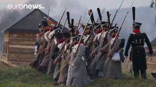 Russia  Thousands recreate Napoleonic battle [upl. by Anali]